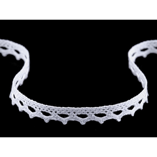 Bobina di pizzo in cotone, larghezza: 11 mm - Nero (1 Metro) Bobina di pizzo in cotone, larghezza: 11 mm - Nero (1 Metro)