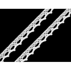 Koronka bawełniana szerokość 11 mm klockowa - White (1 Metr)