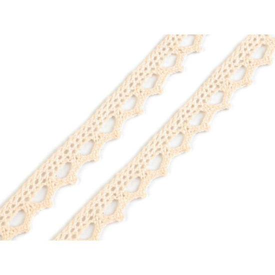 Bobina di pizzo in cotone, larghezza: 11 mm - Nero (1 Metro) Bobina di pizzo in cotone, larghezza: 11 mm - Nero (1 Metro)