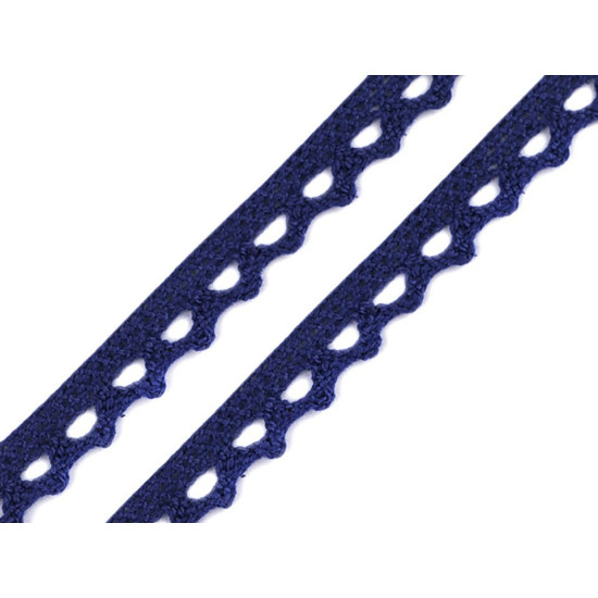 Bobina di pizzo in cotone, larghezza: 11 mm - Nero (1 Metro) Bobina di pizzo in cotone, larghezza: 11 mm - Nero (1 Metro)