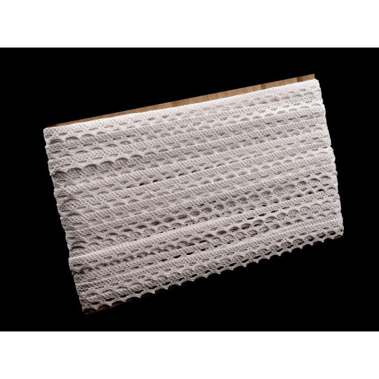 Bobina di pizzo in cotone, larghezza: 11 mm - Nero (1 Metro) Bobina di pizzo in cotone, larghezza: 11 mm - Nero (1 Metro)