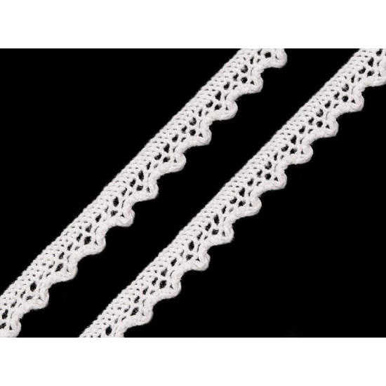 Bobina di pizzo in cotone, larghezza: 11 mm - Rosso (1 Metro) Bobina di pizzo in cotone, larghezza: 11 mm - Rosso (1 Metro)