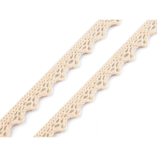 Bobina di pizzo in cotone, larghezza: 11 mm - Rosso (1 Metro) Bobina di pizzo in cotone, larghezza: 11 mm - Rosso (1 Metro)