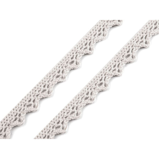 Bobina di pizzo in cotone, larghezza: 11 mm - Rosso (1 Metro) Bobina di pizzo in cotone, larghezza: 11 mm - Rosso (1 Metro)