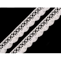 Koronka bawełniana szerokość 22 mm klockowa - White (1 Metr)
