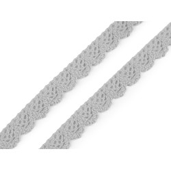 Koronka bawełniana szerokość 14 mm klockowa - Szary (1 Metr)