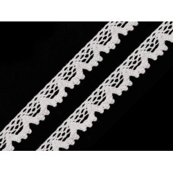 Koronka bawełniana szerokość 14 mm klockowa - White (1 Metr)