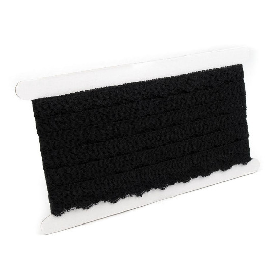 Elastic lace border width 16 mm - Black (1 Meter) Elastic lace border width 16 mm - Black (1 Meter)