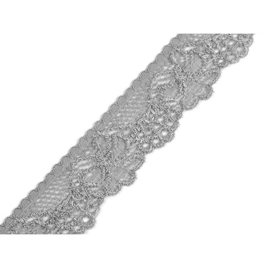 Elastic lace border width 30 mm - Black (1 Meter)