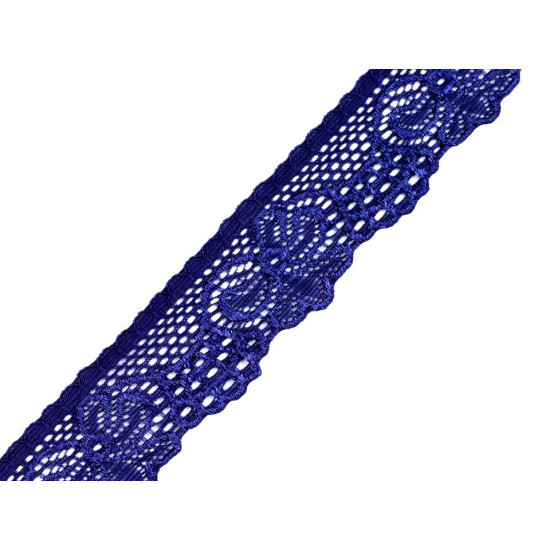 Elastic lace border width 30 mm - Black (1 Meter)
