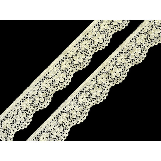 Elastic lace border width 25 mm - White (1 Meter)
