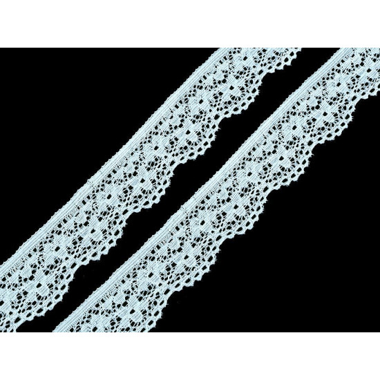 Elastic lace border width 25 mm - White (1 Meter)