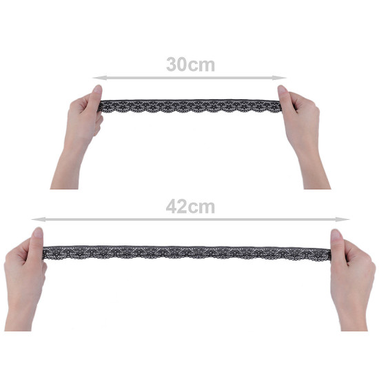 Elastic lace border width 25 mm - White (1 Meter)