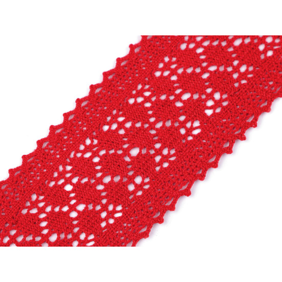 Cotton bobbin lace trim / insert, width 60 mm - Black (1 Meter) Cotton bobbin lace trim / insert, width 60 mm - Black (1 Meter)