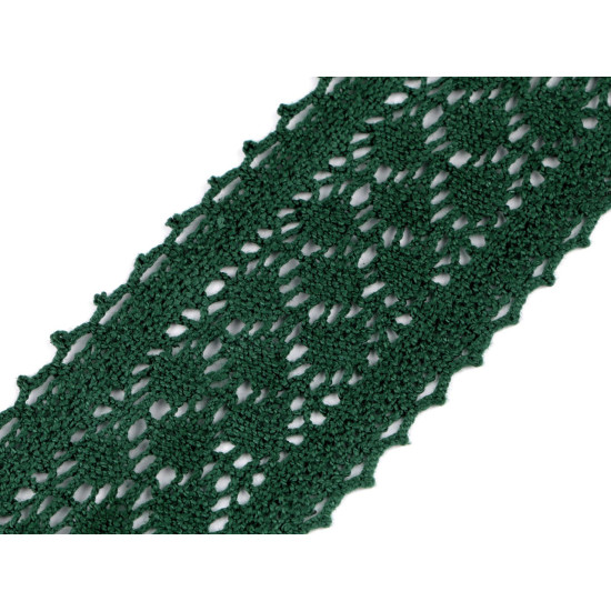 Cotton bobbin lace trim / insert, width 60 mm - Black (1 Meter) Cotton bobbin lace trim / insert, width 60 mm - Black (1 Meter)