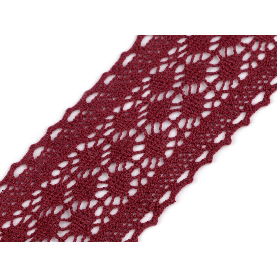 Cotton bobbin lace trim / insert, width 60 mm - Black (1 Meter) Cotton bobbin lace trim / insert, width 60 mm - Black (1 Meter)