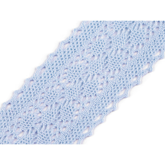 Cotton bobbin lace trim / insert, width 60 mm - Black (1 Meter) Cotton bobbin lace trim / insert, width 60 mm - Black (1 Meter)