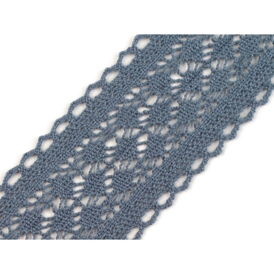 Cotton bobbin lace trim / insert, width 60 mm - Black (1 Meter) Cotton bobbin lace trim / insert, width 60 mm - Black (1 Meter)
