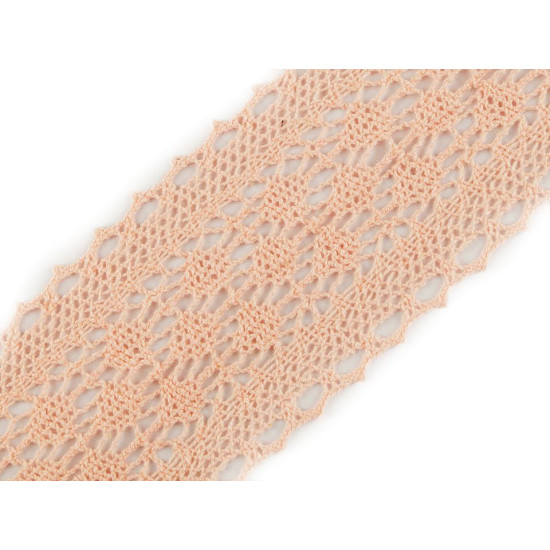 Cotton bobbin lace trim / insert, width 60 mm - Black (1 Meter) Cotton bobbin lace trim / insert, width 60 mm - Black (1 Meter)
