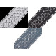 Cotton bobbin lace trim / insert, width 60 mm - Black (1 Meter) Cotton bobbin lace trim / insert, width 60 mm - Black (1 Meter)