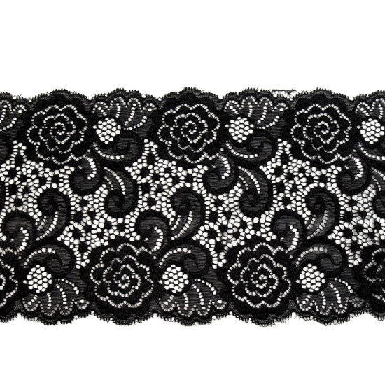 Elastic lace trim width 15 cm - White (1 Meter) Elastic lace trim width 15 cm - White (1 Meter)