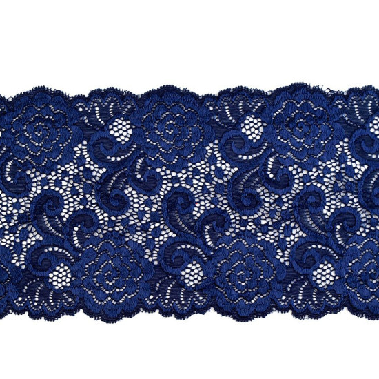 Elastic lace trim width 15 cm - White (1 Meter) Elastic lace trim width 15 cm - White (1 Meter)