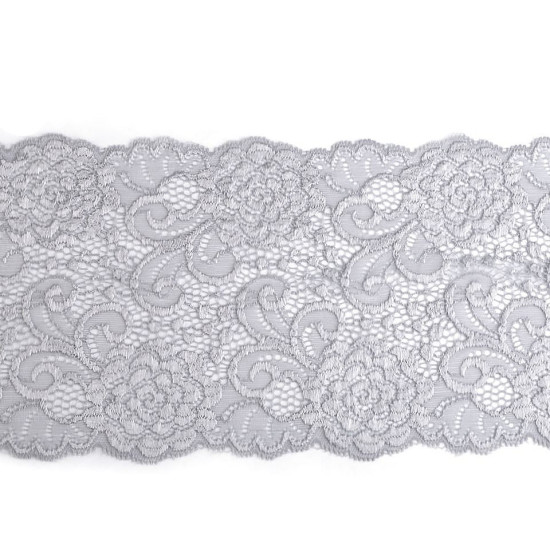 Elastic lace trim width 15 cm - White (1 Meter) Elastic lace trim width 15 cm - White (1 Meter)