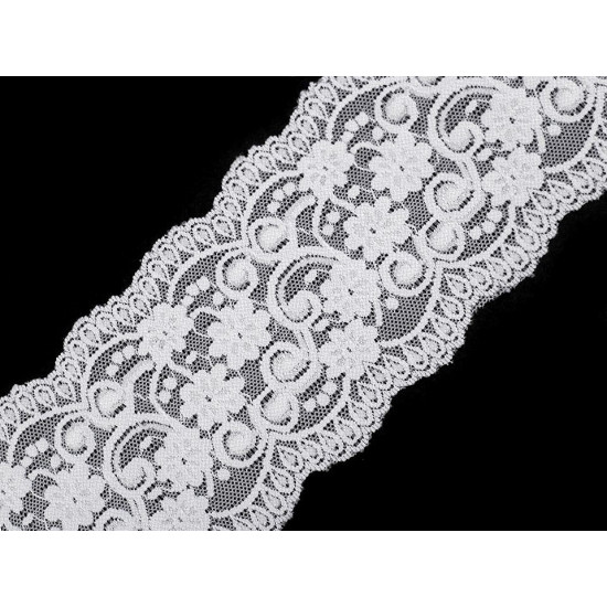 Elastic lace trim width 10 cm - Black (1 Meter) Elastic lace trim width 10 cm - Black (1 Meter)