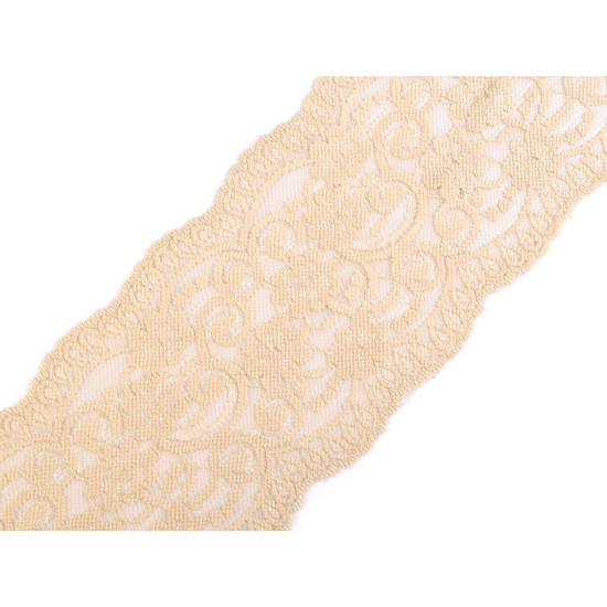 Elastic lace trim width 10 cm - Black (1 Meter) Elastic lace trim width 10 cm - Black (1 Meter)