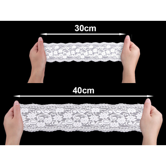 Elastic lace trim width 10 cm - Black (1 Meter) Elastic lace trim width 10 cm - Black (1 Meter)
