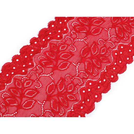Koronka elastyczna / wstawka szerokość 16 cm - Czerwony (1 Metr) Koronka elastyczna / wstawka szerokość 16 cm - Czerwony (1 Metr)