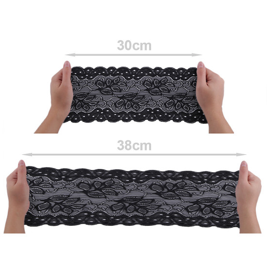 Koronka elastyczna / wstawka szerokość 16 cm - Czerwony (1 Metr) Koronka elastyczna / wstawka szerokość 16 cm - Czerwony (1 Metr)