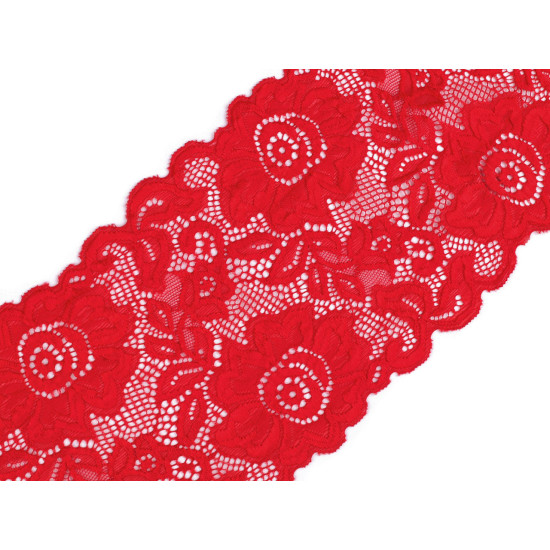 Koronka elastyczna / wstawka szerokość 14 cm - Czerwony (1 Metr) Koronka elastyczna / wstawka szerokość 14 cm - Czerwony (1 Metr)