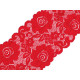 Koronka elastyczna / wstawka szerokość 14 cm - Czerwony (1 Metr) Koronka elastyczna / wstawka szerokość 14 cm - Czerwony (1 Metr)