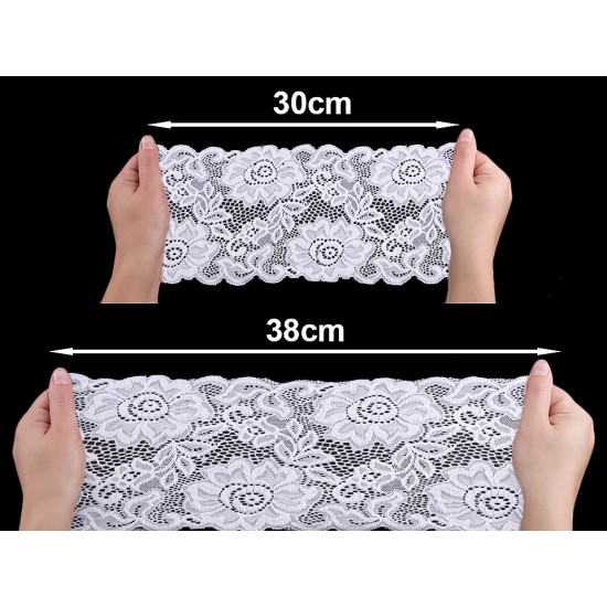 Koronka elastyczna / wstawka szerokość 14 cm - Czerwony (1 Metr) Koronka elastyczna / wstawka szerokość 14 cm - Czerwony (1 Metr)