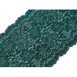 Elastic lace trim width 18 cm - Green bottle (1 Meter)