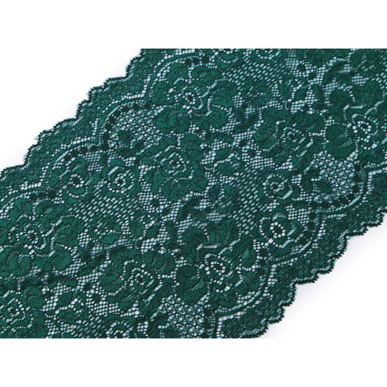 Elastic lace trim width 18 cm - Dark red (1 Meter)