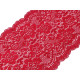 Elastic lace trim width 18 cm - Dark red (1 Meter)
