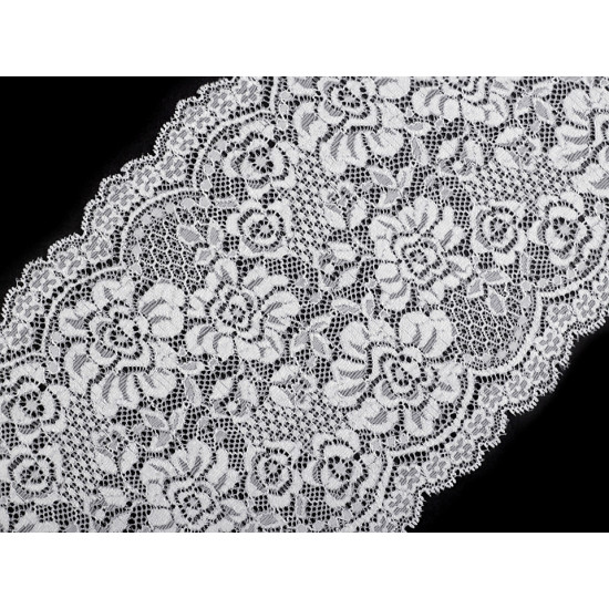 Elastic lace trim width 18 cm - Dark red (1 Meter)