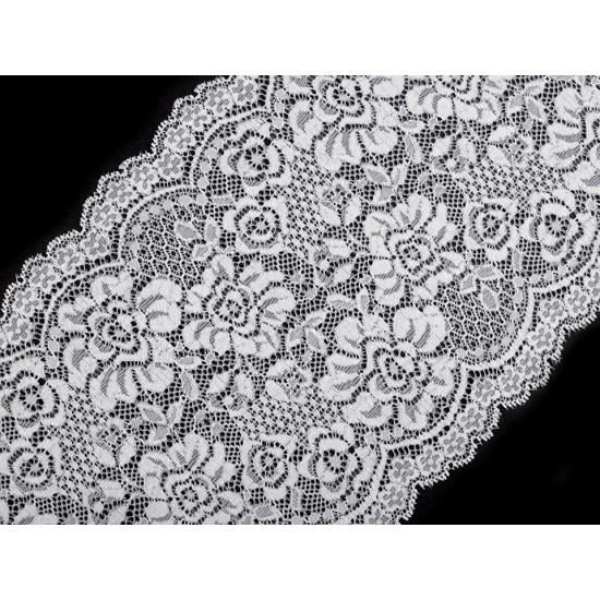 Elastic lace trim width 18 cm - Dark red (1 Meter)