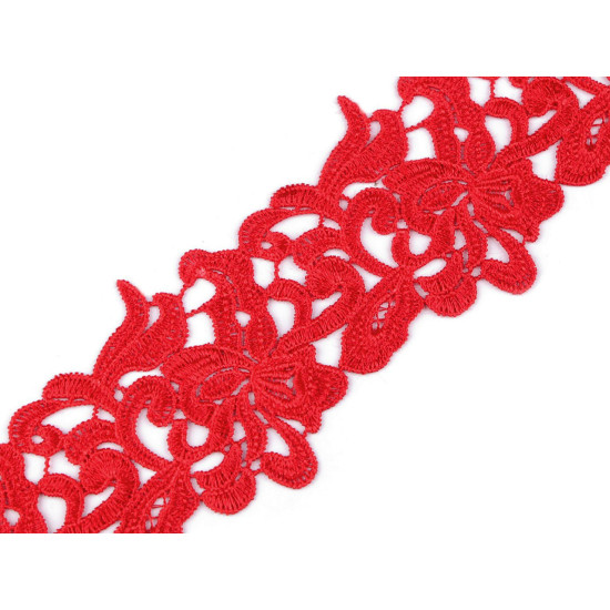 Embroidered lace trim width 70-75 mm - Cream lightest (1 Meter) Embroidered lace trim width 70-75 mm - Cream lightest (1 Meter)