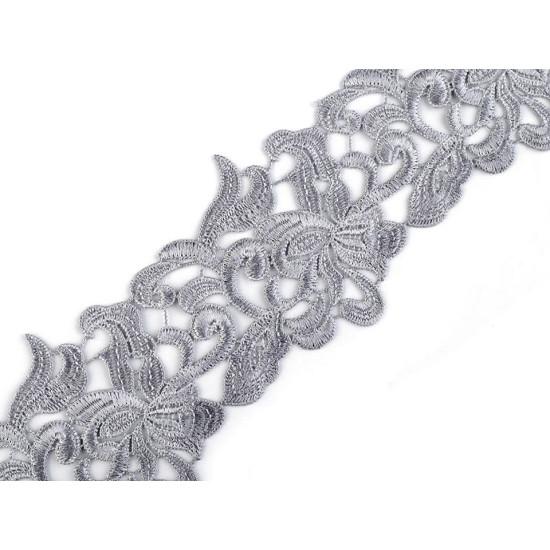 Embroidered lace trim width 70-75 mm - Cream lightest (1 Meter) Embroidered lace trim width 70-75 mm - Cream lightest (1 Meter)