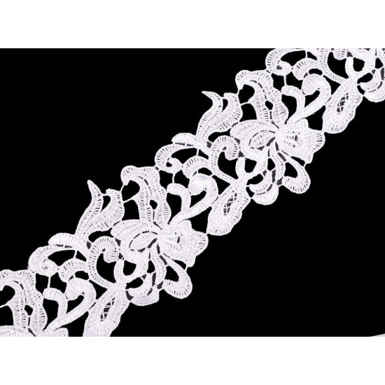 Embroidered lace trim width 70-75 mm - Cream lightest (1 Meter) Embroidered lace trim width 70-75 mm - Cream lightest (1 Meter)