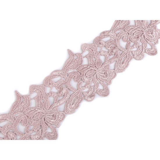 Embroidered lace trim width 70-75 mm - Cream lightest (1 Meter) Embroidered lace trim width 70-75 mm - Cream lightest (1 Meter)