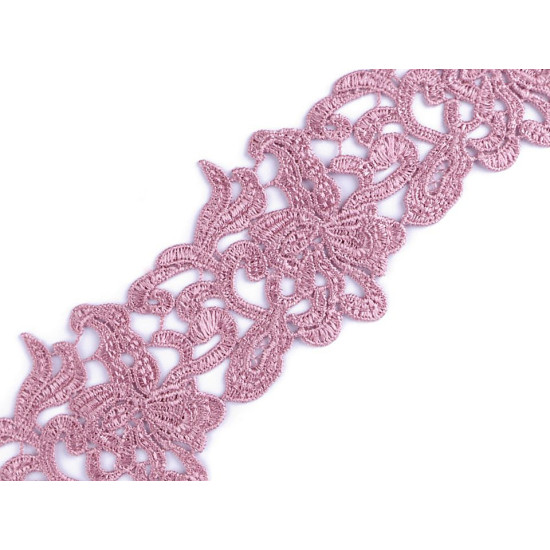 Embroidered lace trim width 70-75 mm - Cream lightest (1 Meter) Embroidered lace trim width 70-75 mm - Cream lightest (1 Meter)
