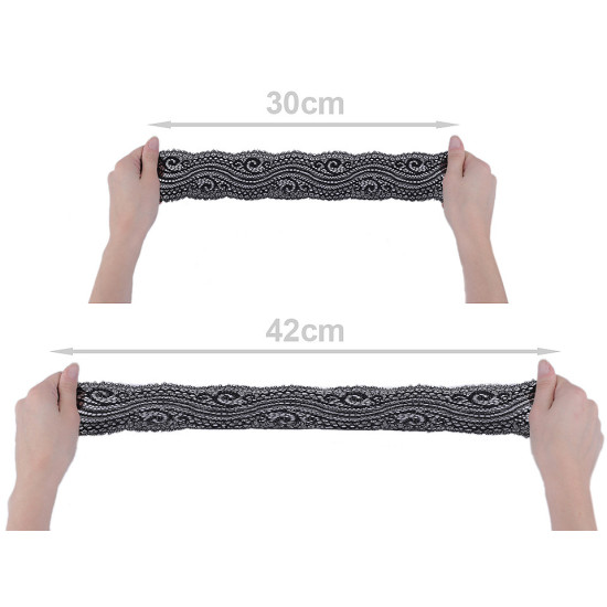 Koronka elastyczna szerokość 65 mm - Czerwony (1 Metr) Koronka elastyczna szerokość 65 mm - Czerwony (1 Metr)