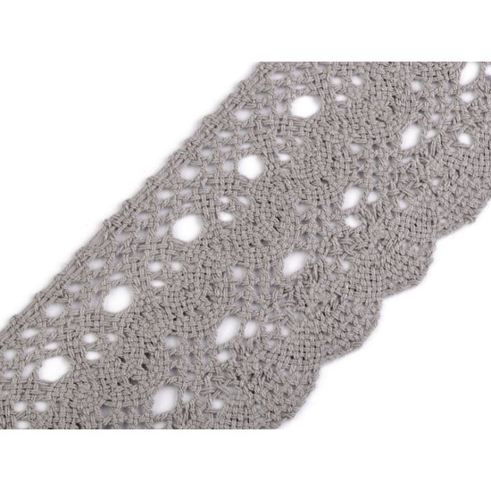 Bobine de liseré de dentelle en coton, largeur 75 mm - Blanc (1 Mètre) Bobine de liseré de dentelle en coton, largeur 75 mm - Blanc (1 Mètre)