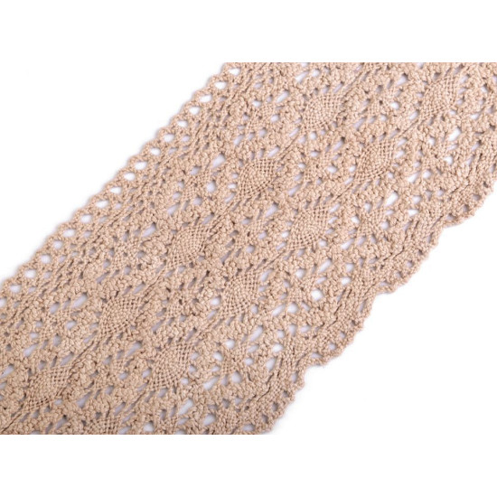 Bobine de dentelle en coton, largeur 11-12 cm - Blanc (1 Mètre) Bobine de dentelle en coton, largeur 11-12 cm - Blanc (1 Mètre)