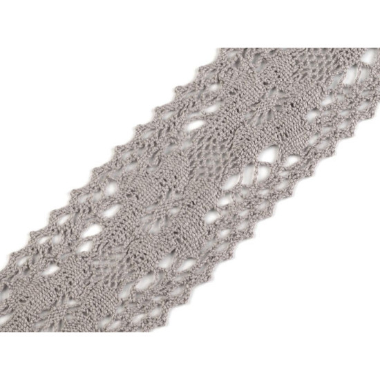 Cotton bobbin lace trim / insert, width 50 mm - White (1 Meter) Cotton bobbin lace trim / insert, width 50 mm - White (1 Meter)