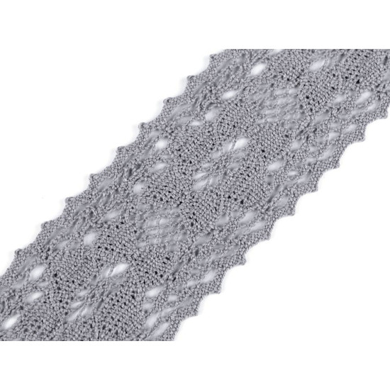 Cotton bobbin lace trim / insert, width 50 mm - White (1 Meter) Cotton bobbin lace trim / insert, width 50 mm - White (1 Meter)